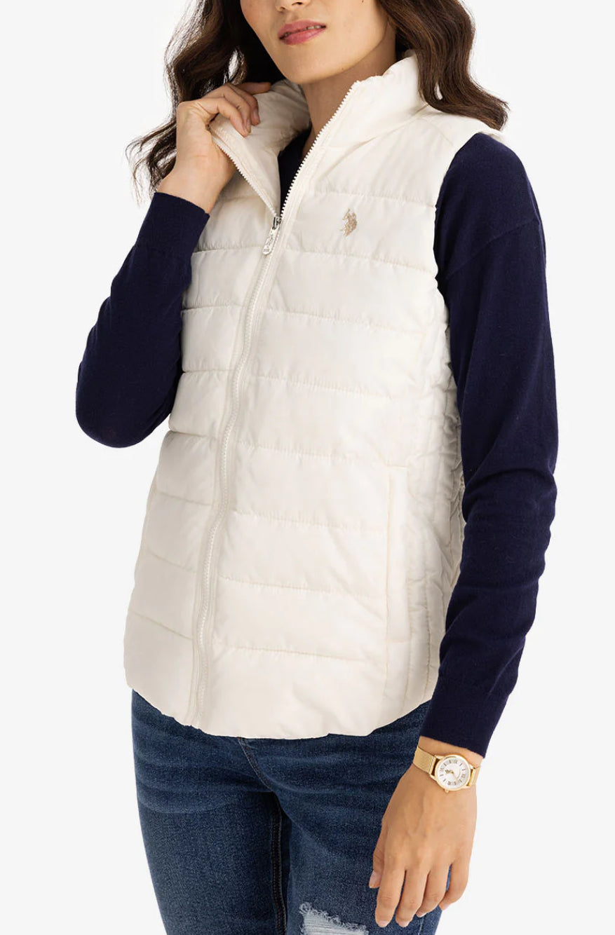 US Polo Fur Lined Vest Vanilla-PO