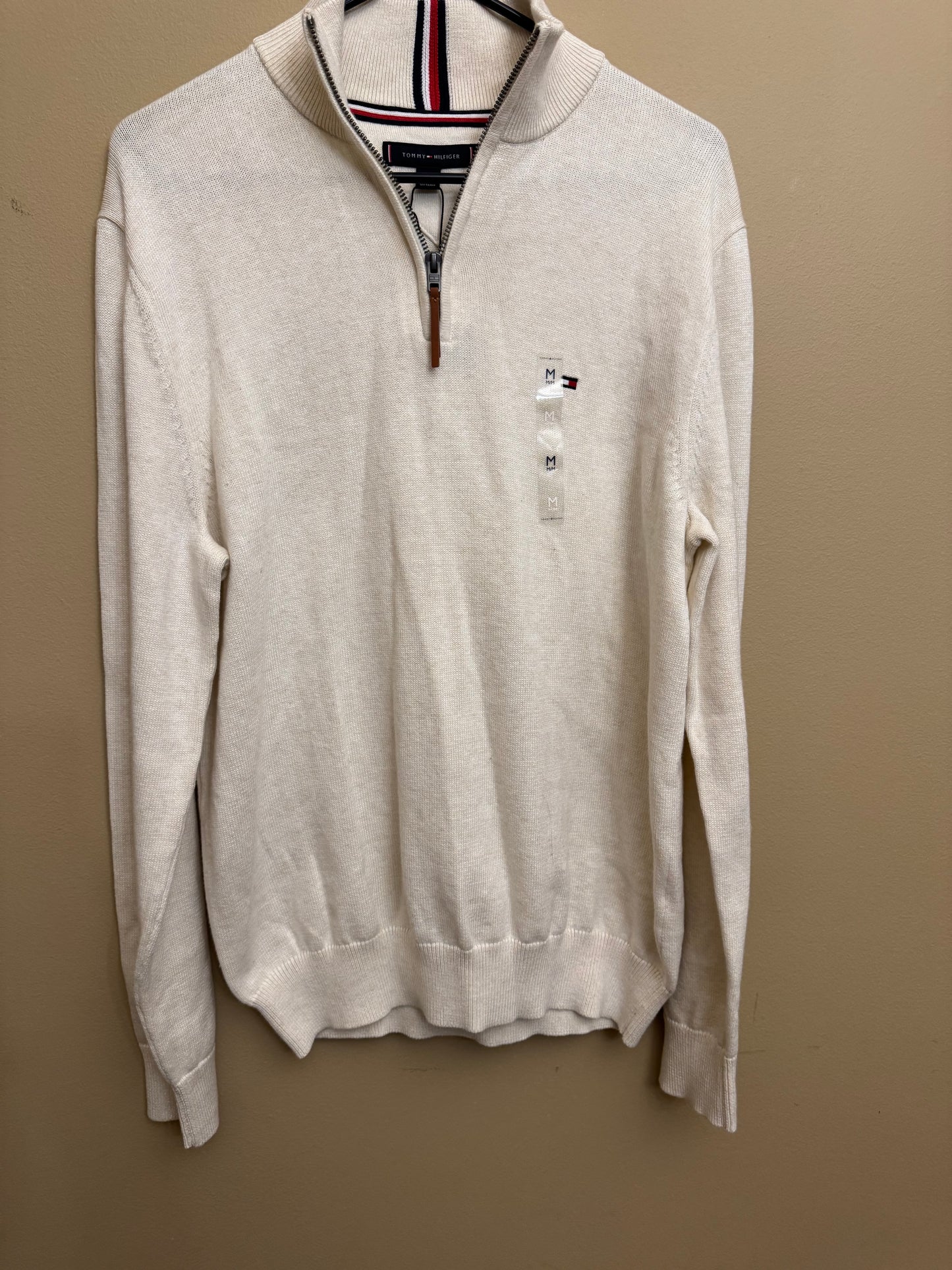 Tommy Hilfiger Men’s Ivory Quarter Zip-PO