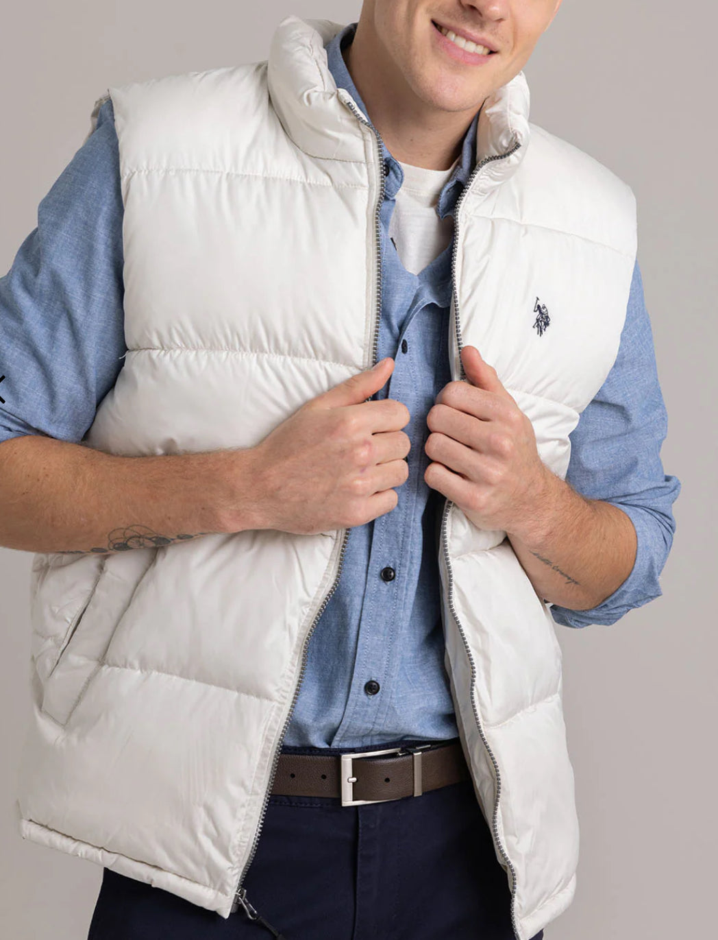 US Polo Signature Vest Polo Stone