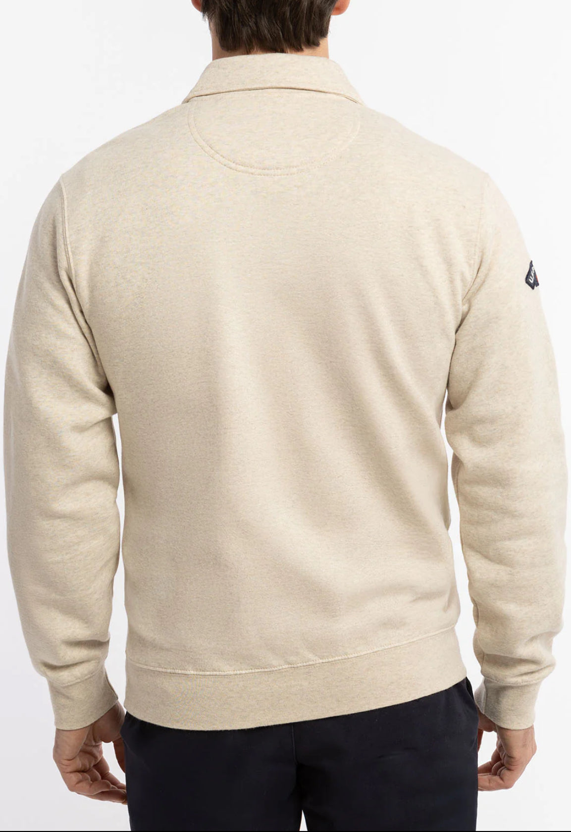 US Polo Fleece Quarter Zip Heather Beige