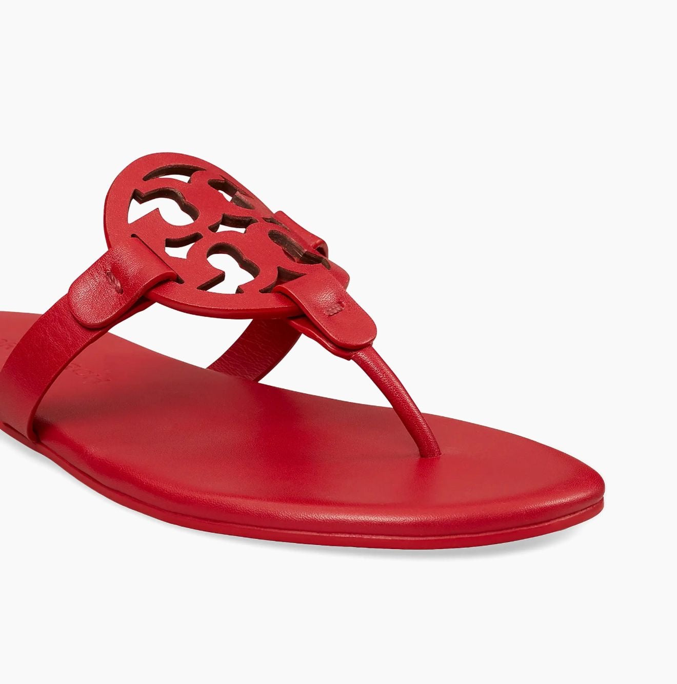 Tory Burch Miller Leather Sandals Red