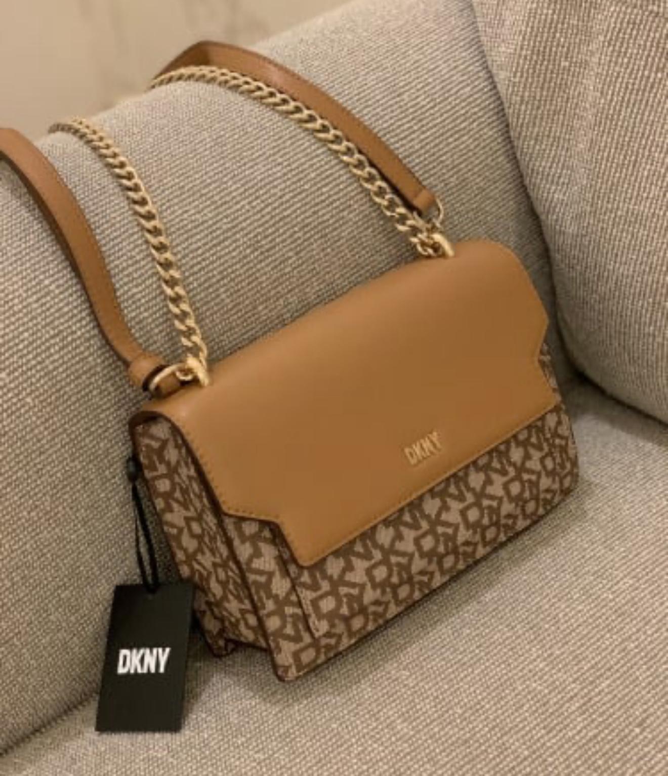 DKNY Millie Flap Shoulder Bag Brown Monogram- PO