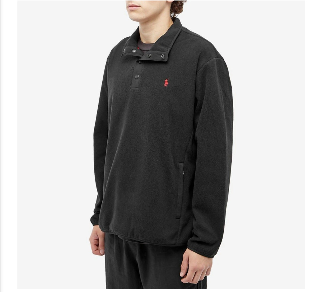 Ralph Lauren Button Quarter Pullover Black