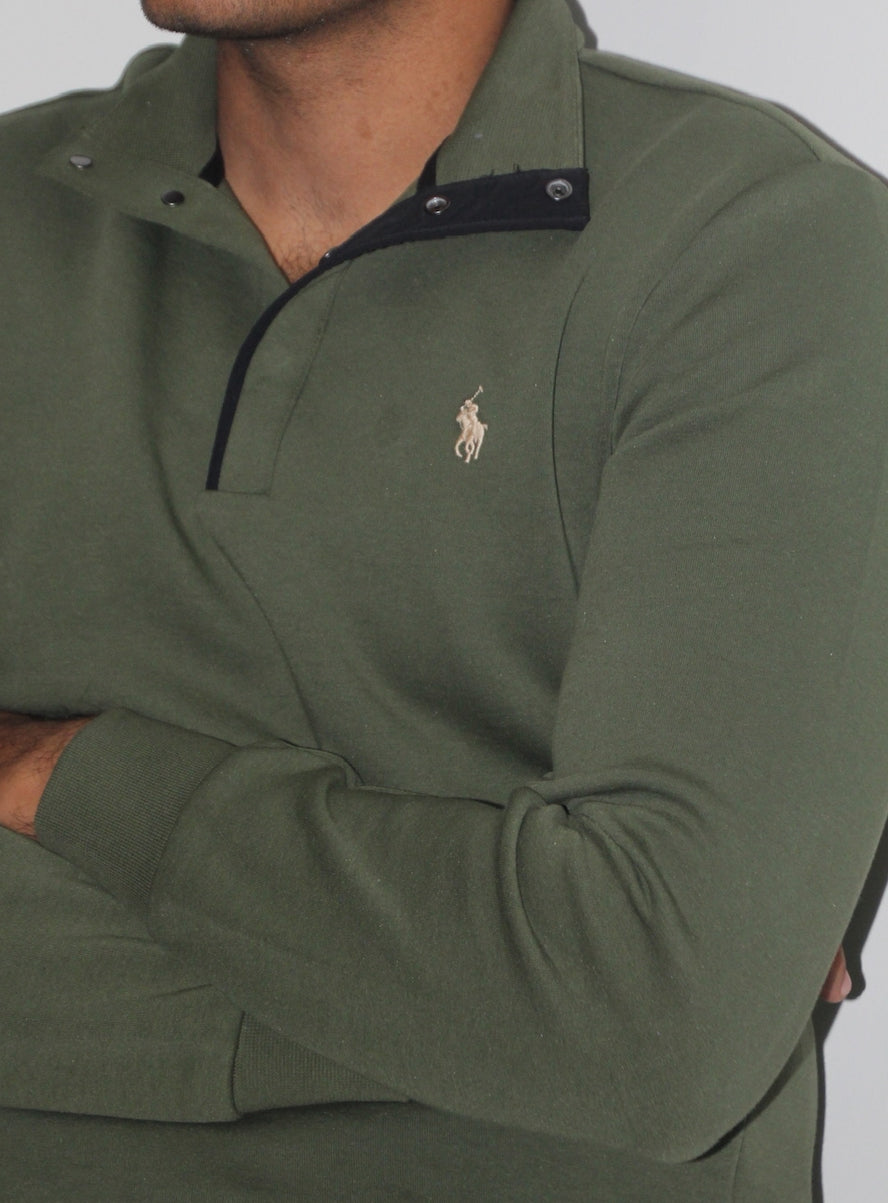 Ralph Lauren quarter button up olive