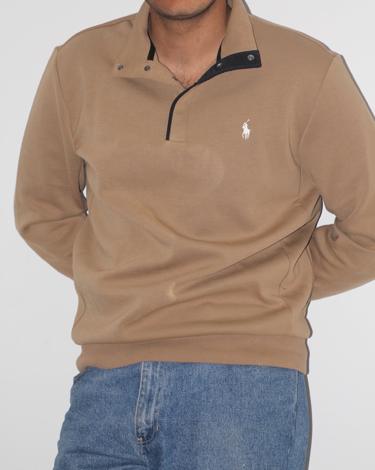 Ralph Lauren quarter button up khaki