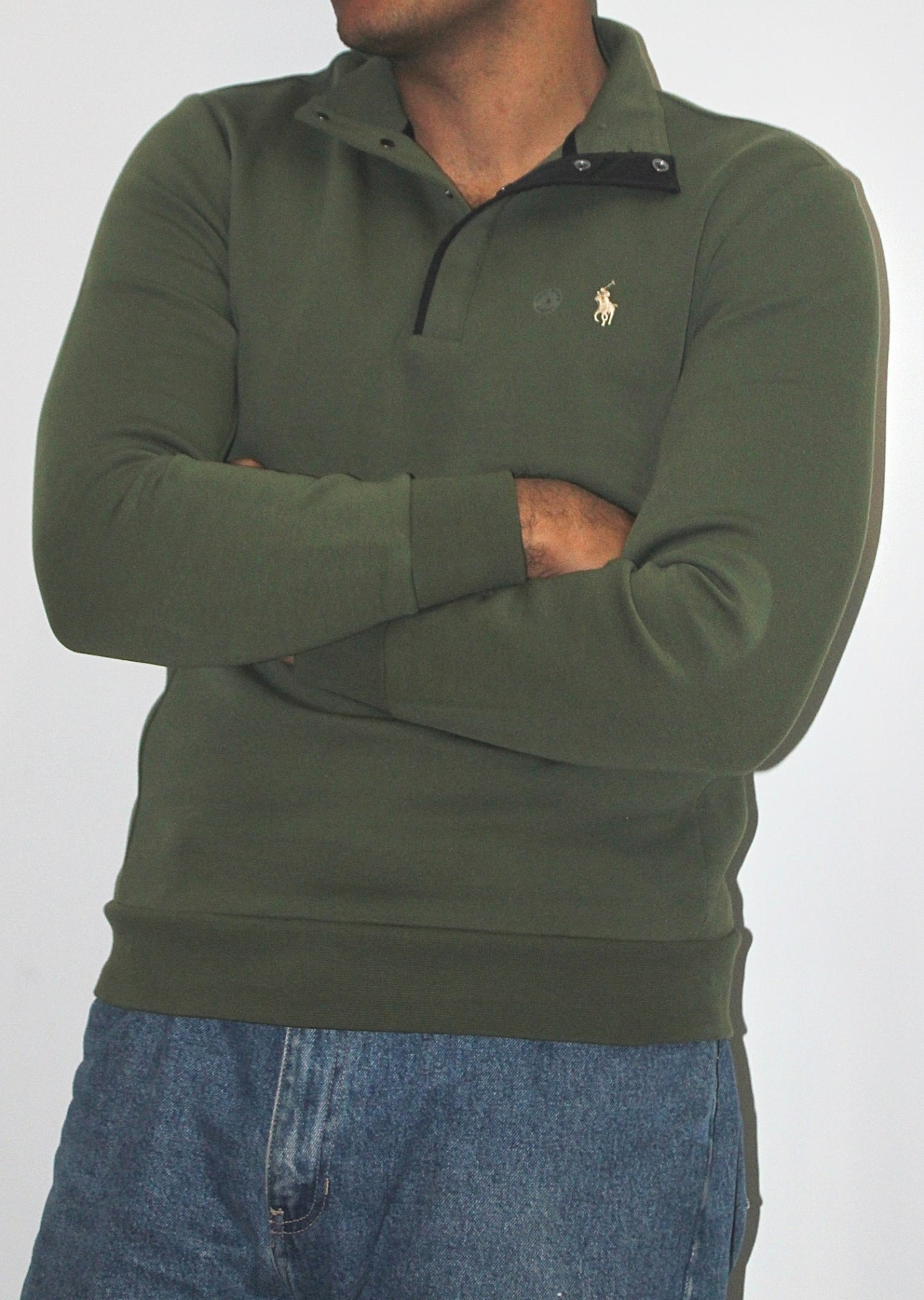 Ralph Lauren quarter button up olive