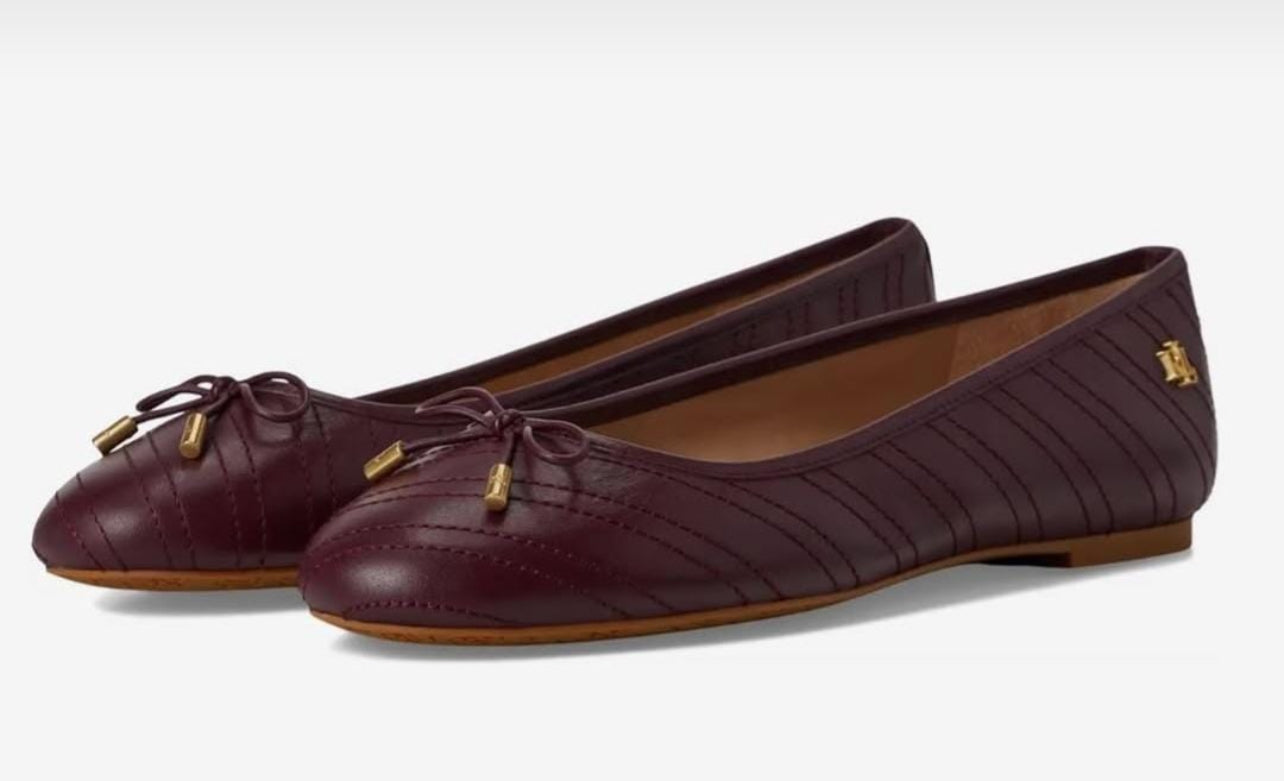 Ralph lauren Jayna Flats Burgundy