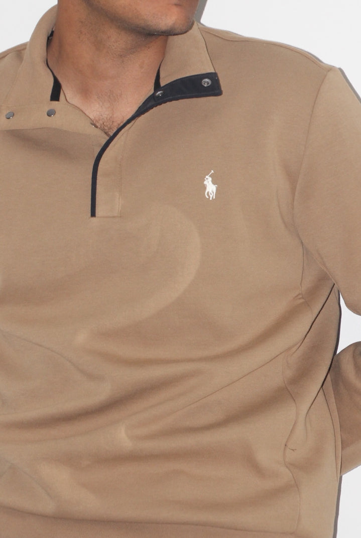 Ralph Lauren quarter button up khaki