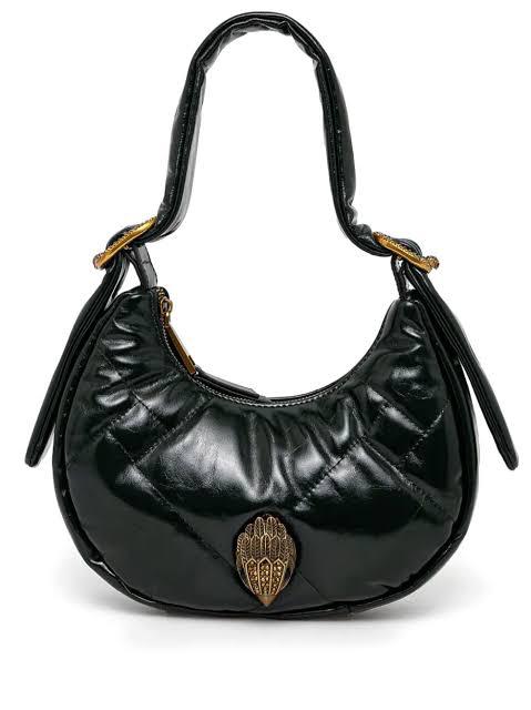 Kurt Geiger London Puff Quilted Leather Hobo Bag Open Green