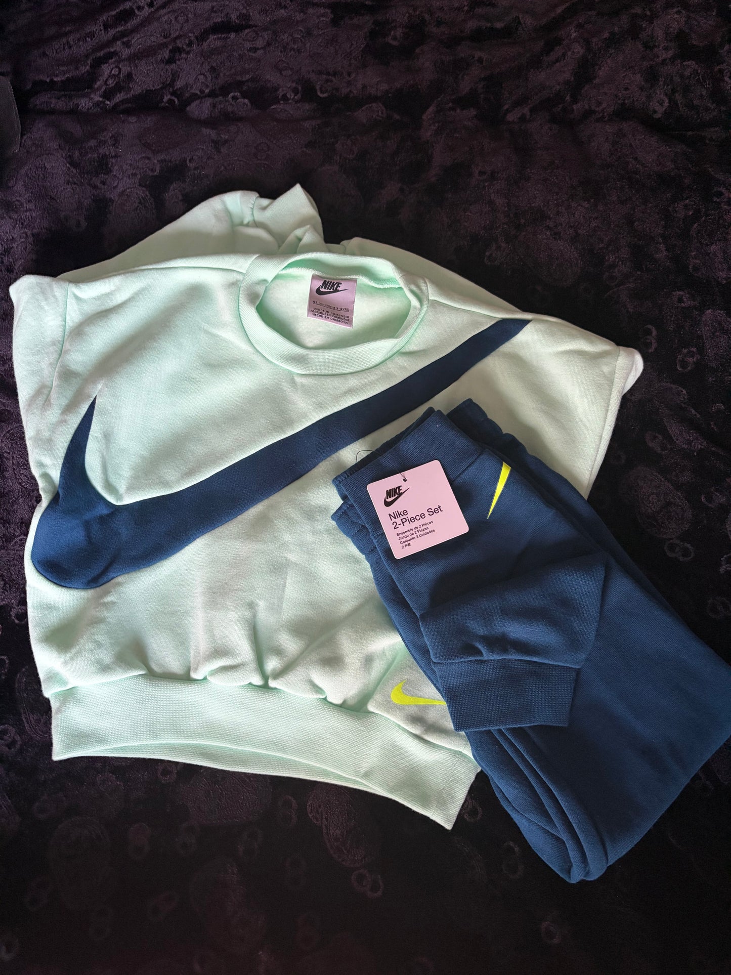Nike Fleece Aqua Green/Blue Sweatshirt Set 4T*