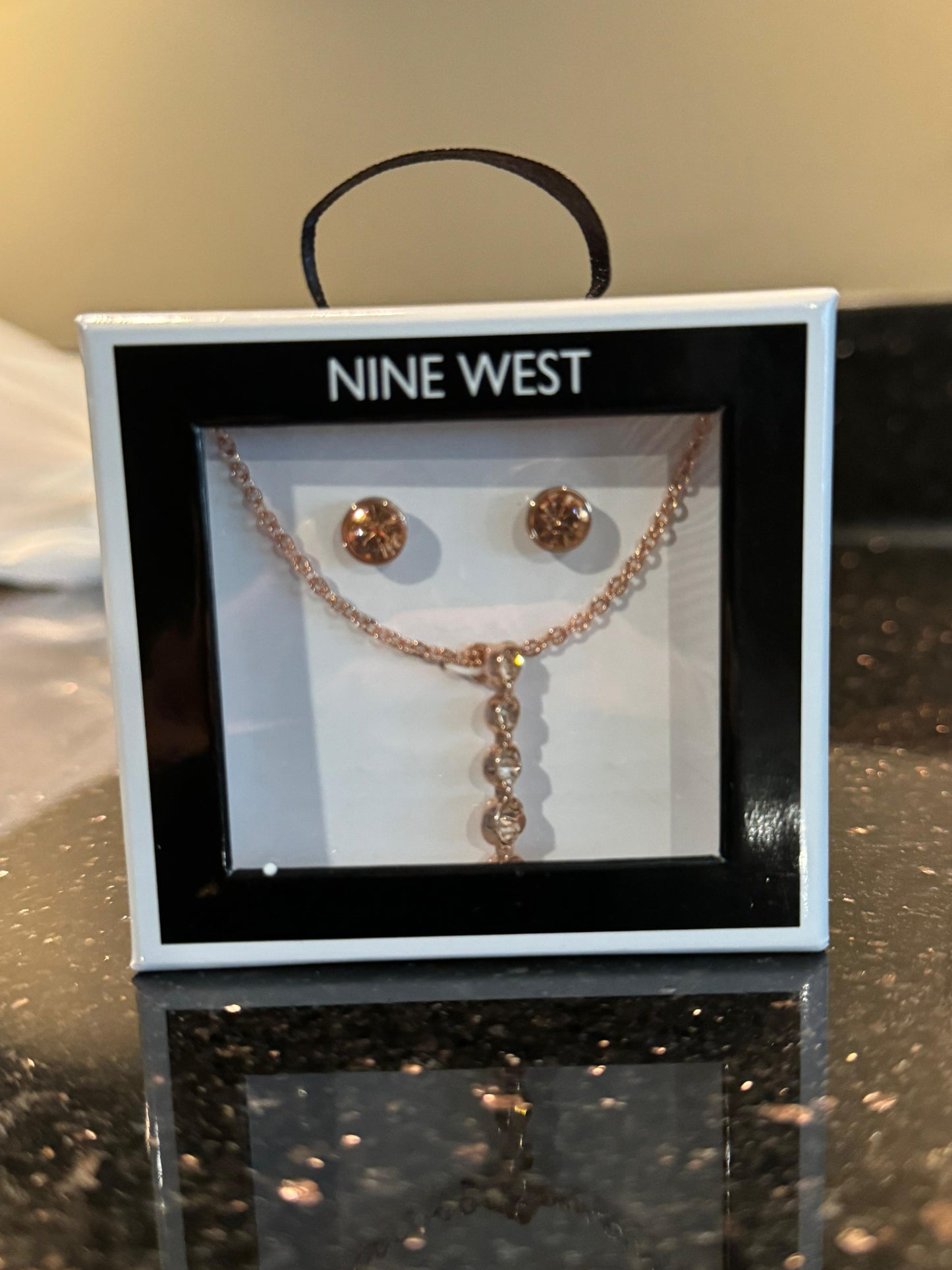 Nine West Rose Gold Drop Earring Set
