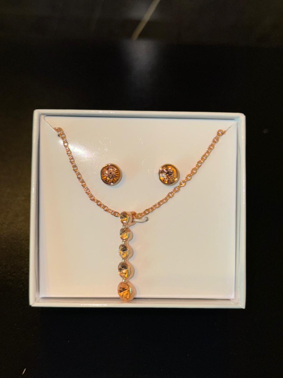 Nine West Rose Gold Drop Earring Set