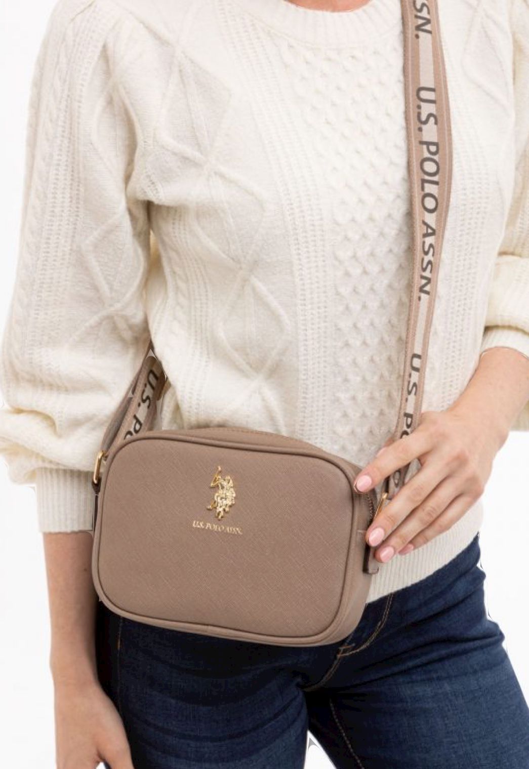 US Polo camera crossbody bag Light Taupe