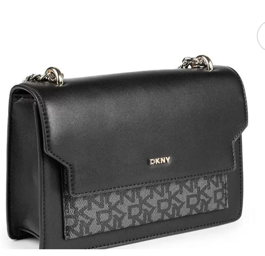 DKNY Millie flap shoulder bag black monogram-PO