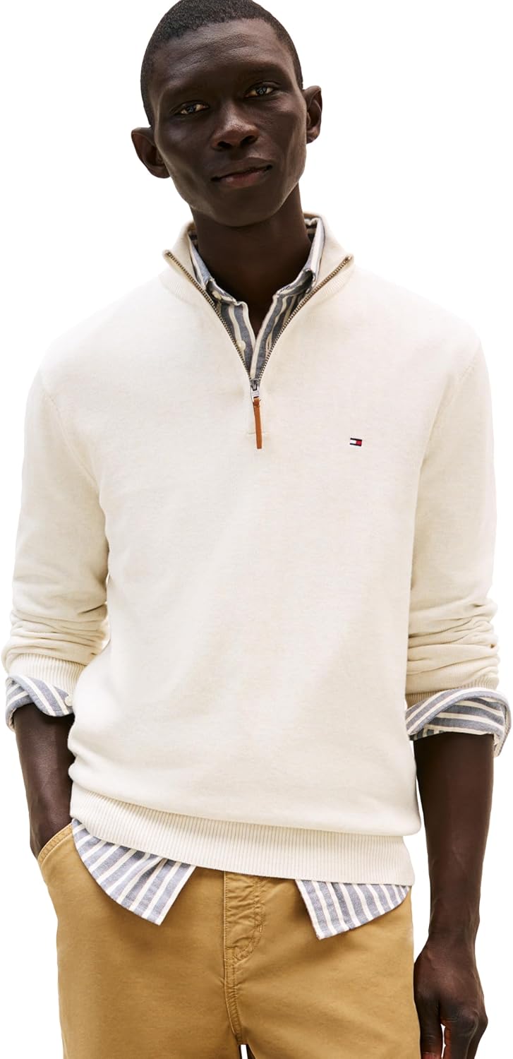Tommy Hilfiger Men’s Ivory Quarter Zip*