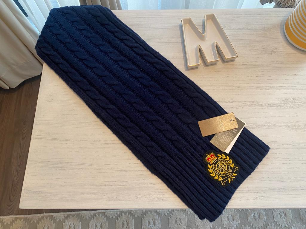 Ralph Lauren Cable Knit emblem Scarf