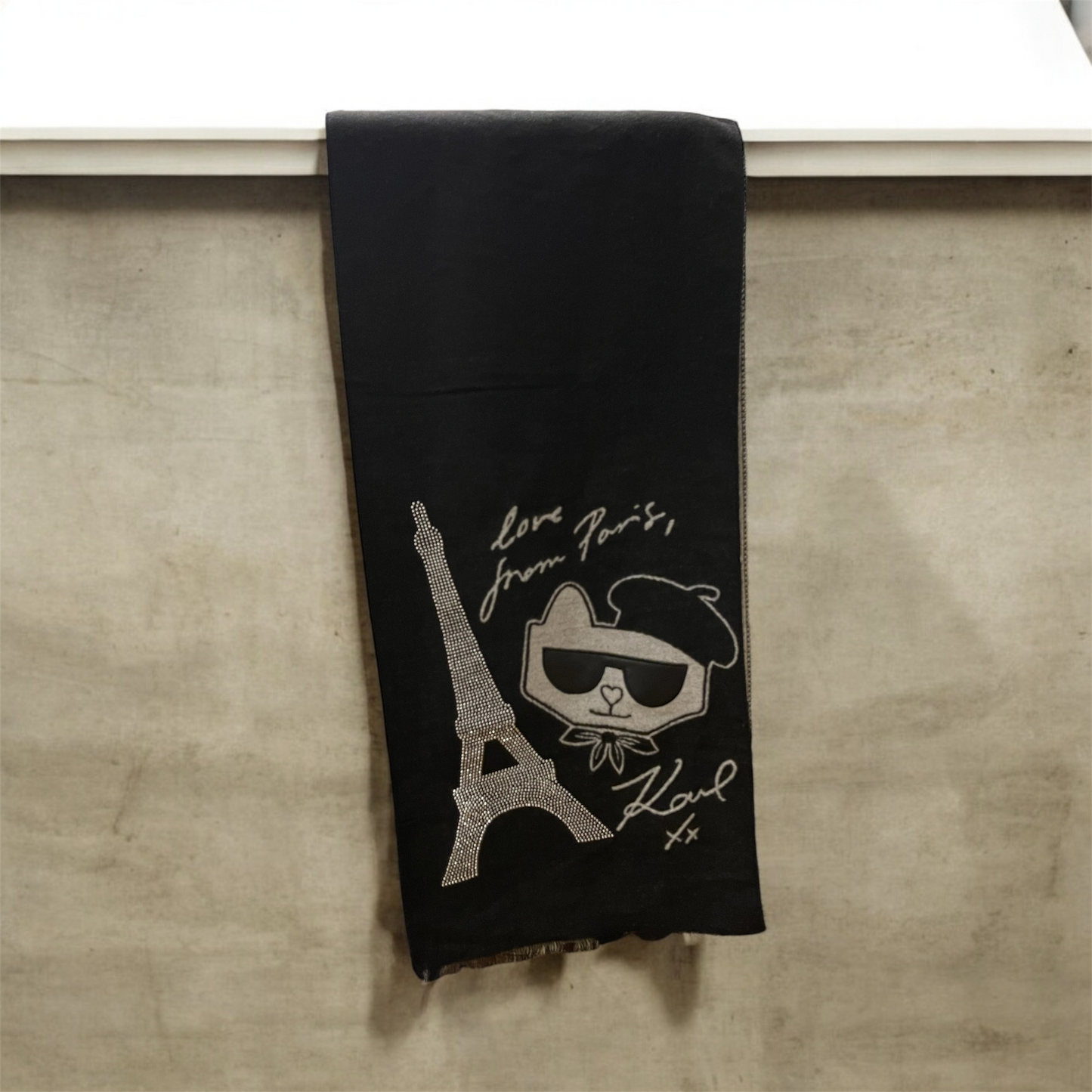 Karl Lagerfeld Reversible Studded Eiffel Tower Scarf