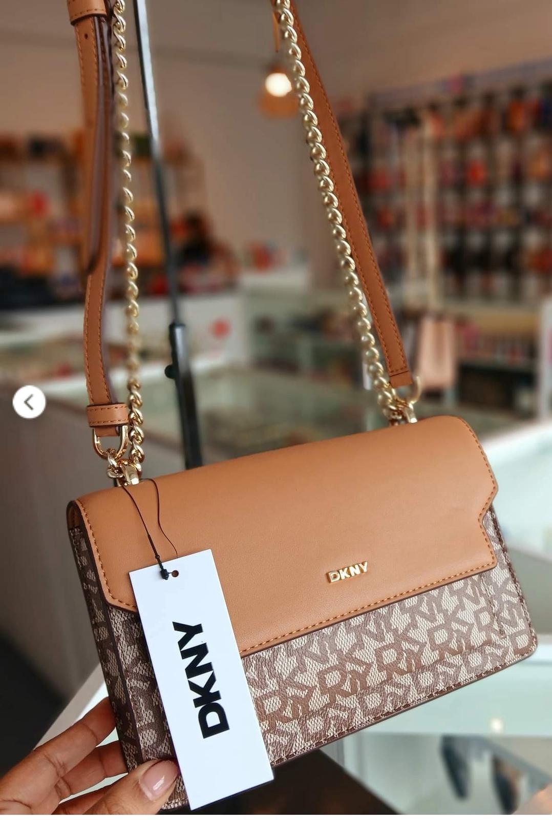 DKNY Millie Flap Shoulder Bag Brown Monogram- PO