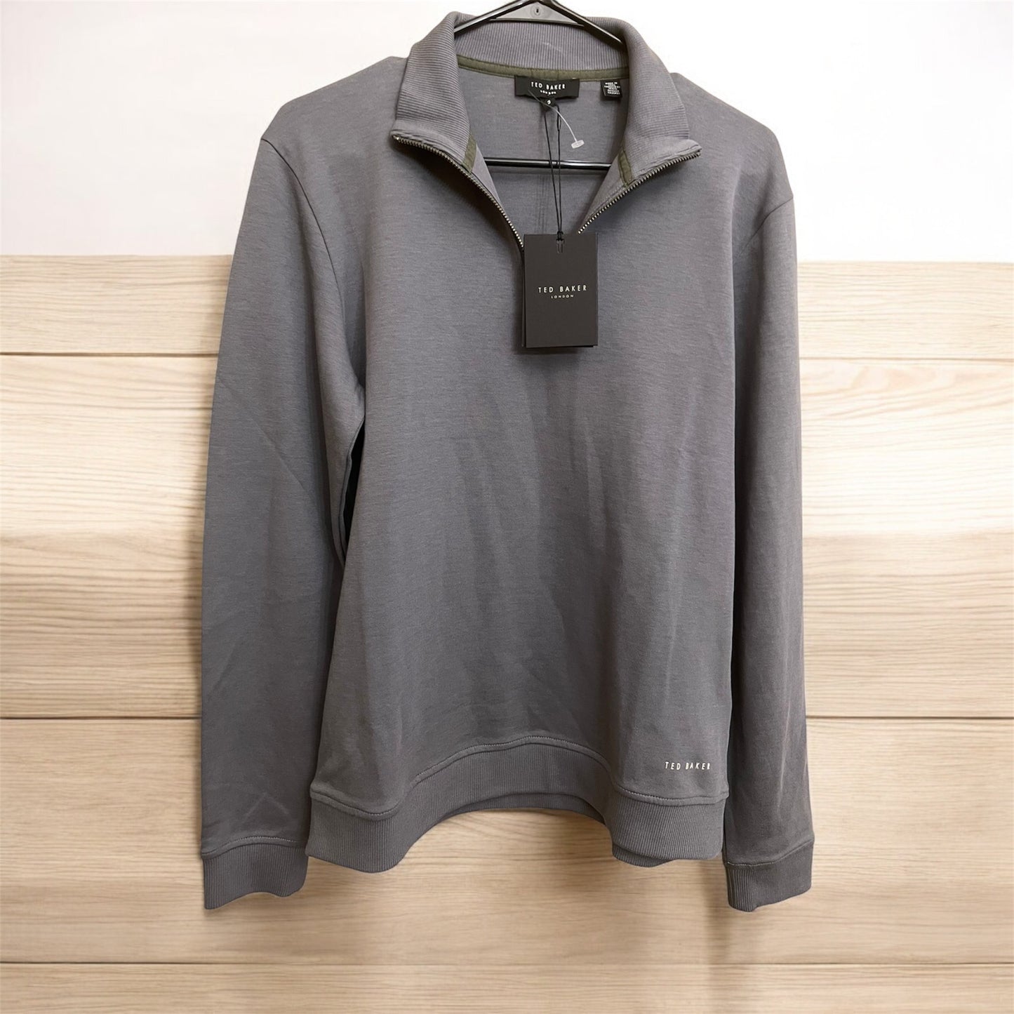 Ted Baker LS Half Zip Funnel Neck Charcoal