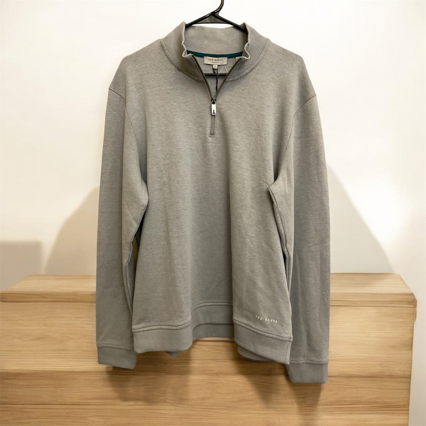 Ted Baker LS Half Zip Funnel Neck Grey-Marl