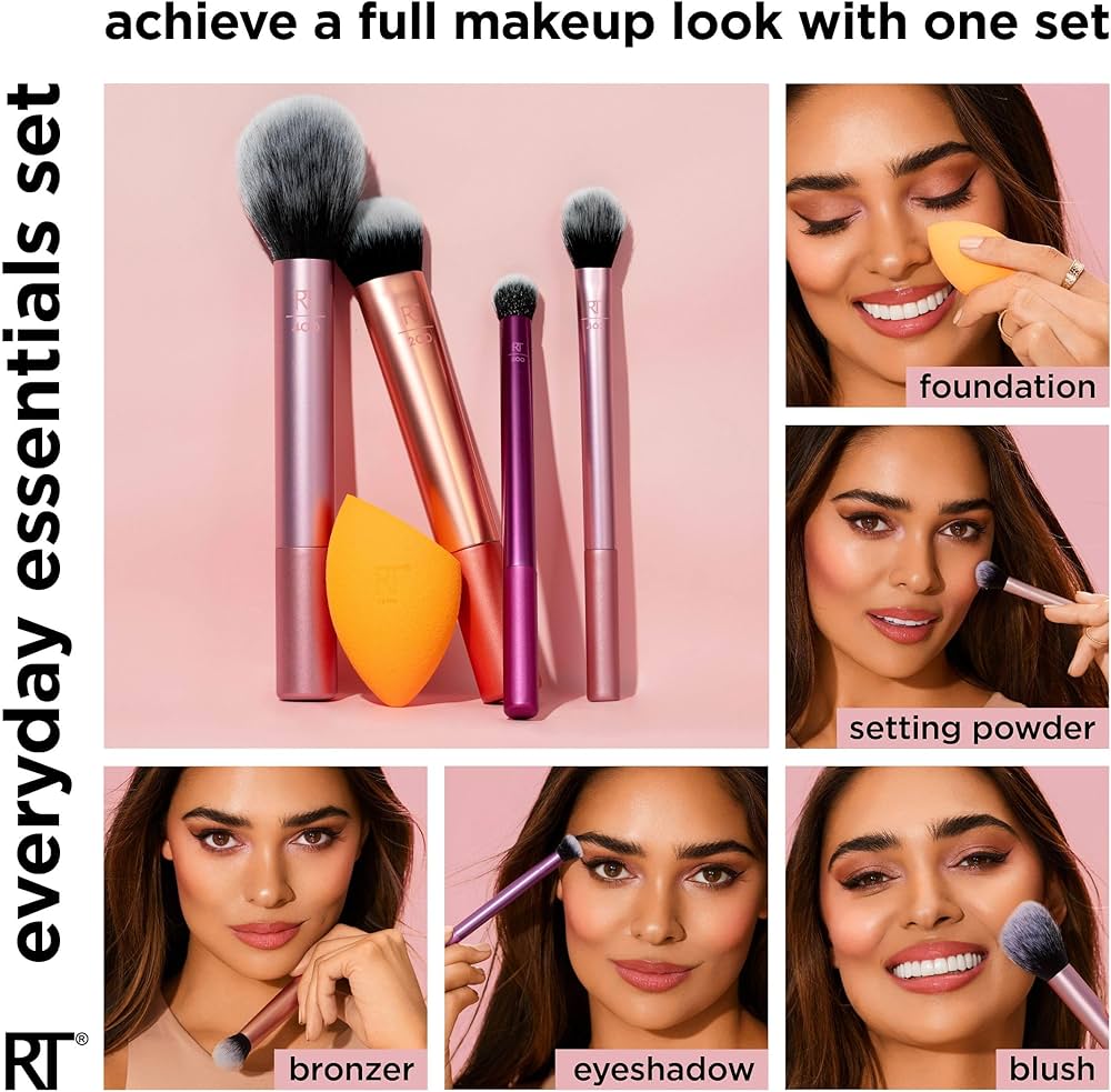Real Techniques 5 Piece Everyday Essentials Makeup Brush Set
