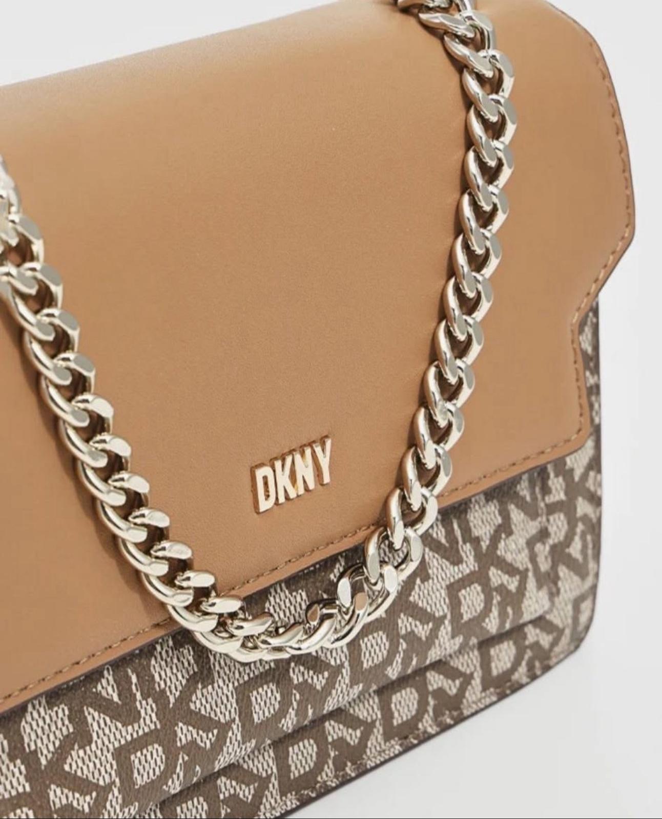 DKNY Millie Flap Shoulder Bag Brown Monogram- PO