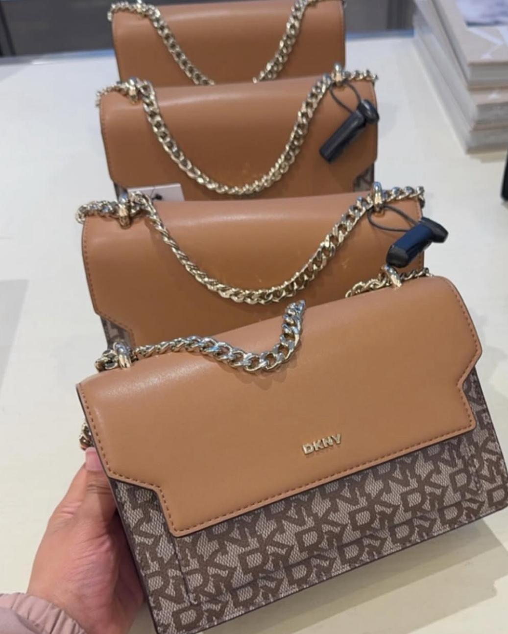 DKNY Millie Flap Shoulder Bag Brown Monogram- PO