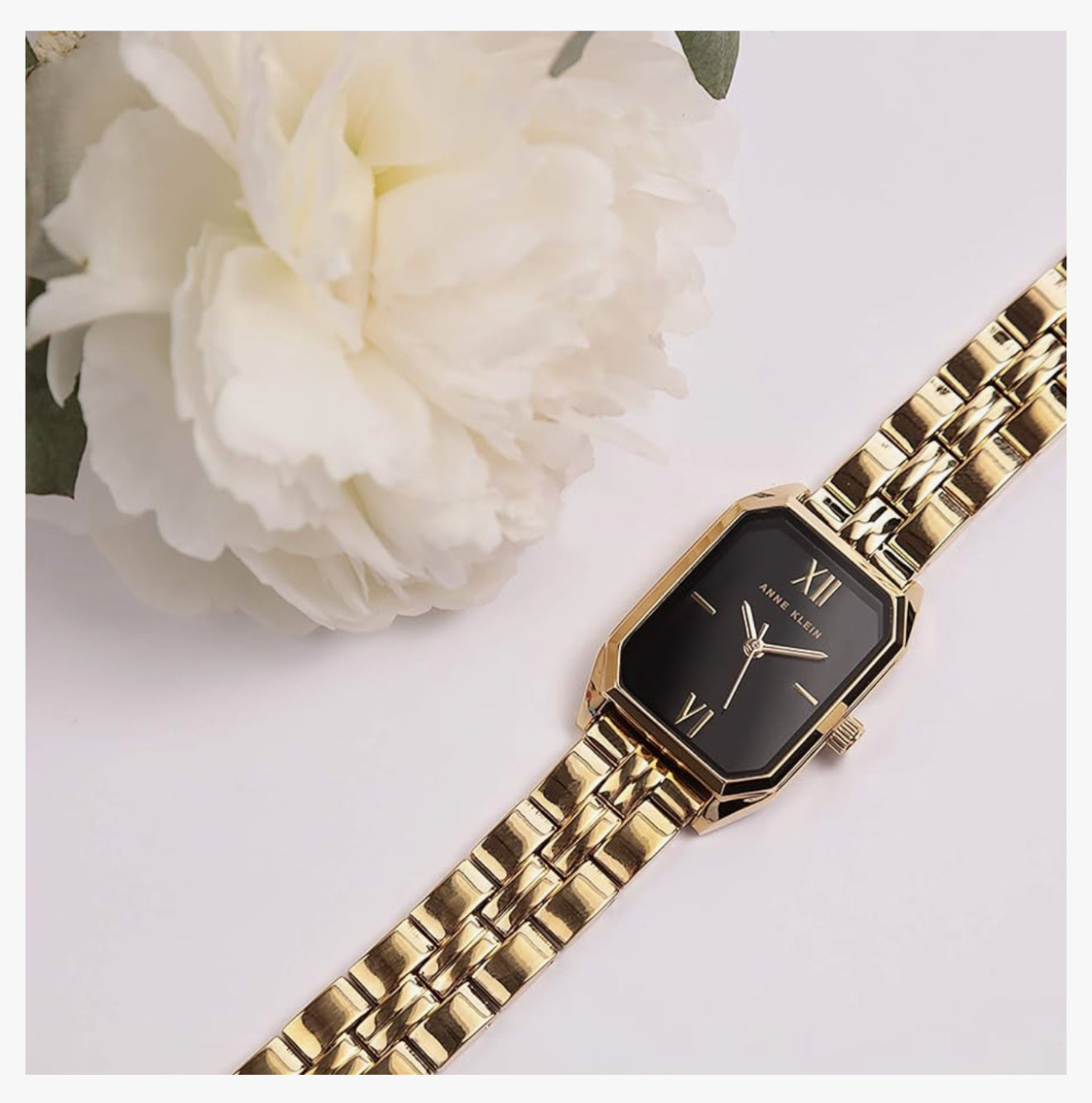 Anne Klein Women’s Bracelet Watch (Gold/black dial)-PO