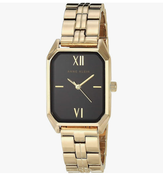 Anne Klein Women’s Bracelet Watch (Gold/black dial)-PO