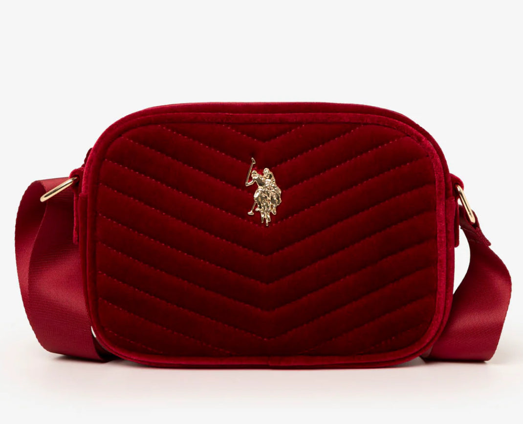 US Polo Velour Red Crossbody Bag