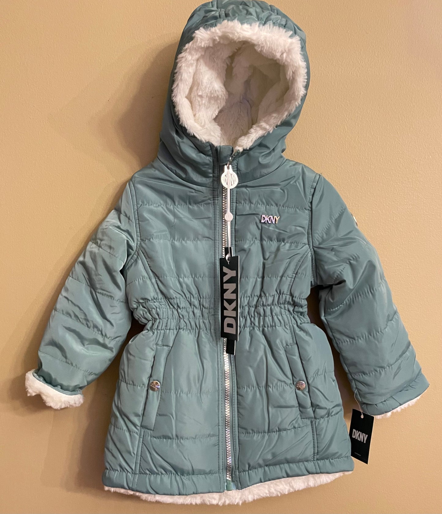 DKNY Girl’s Jade Green Reversible Winter Jacket