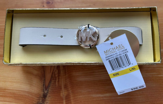 Michael Kors Pave Logo Belt Lt Cream-PO