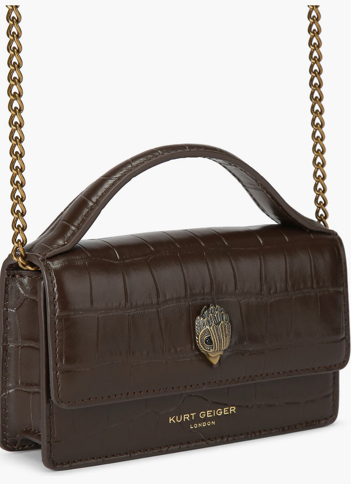 Kurt Geiger Bond Croc Top Handle Bag-PO