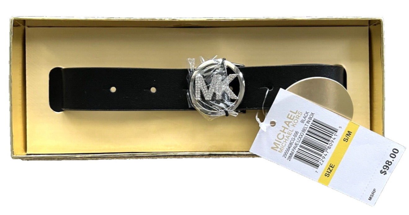 Michaek Kors 25mm Pave Logo Belt-PO