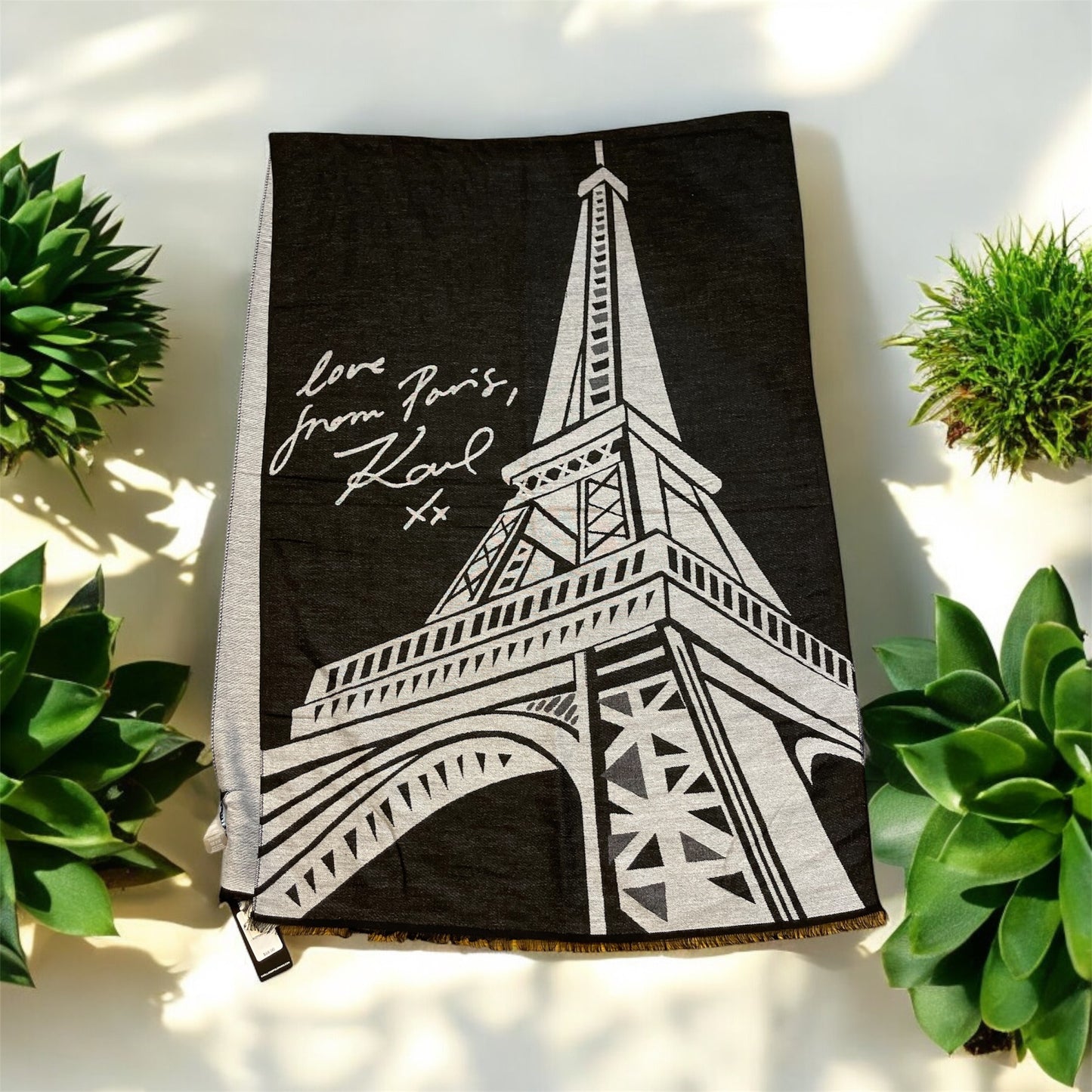 Karl Lagerfeld Eiffel Tower Reversible Shawl