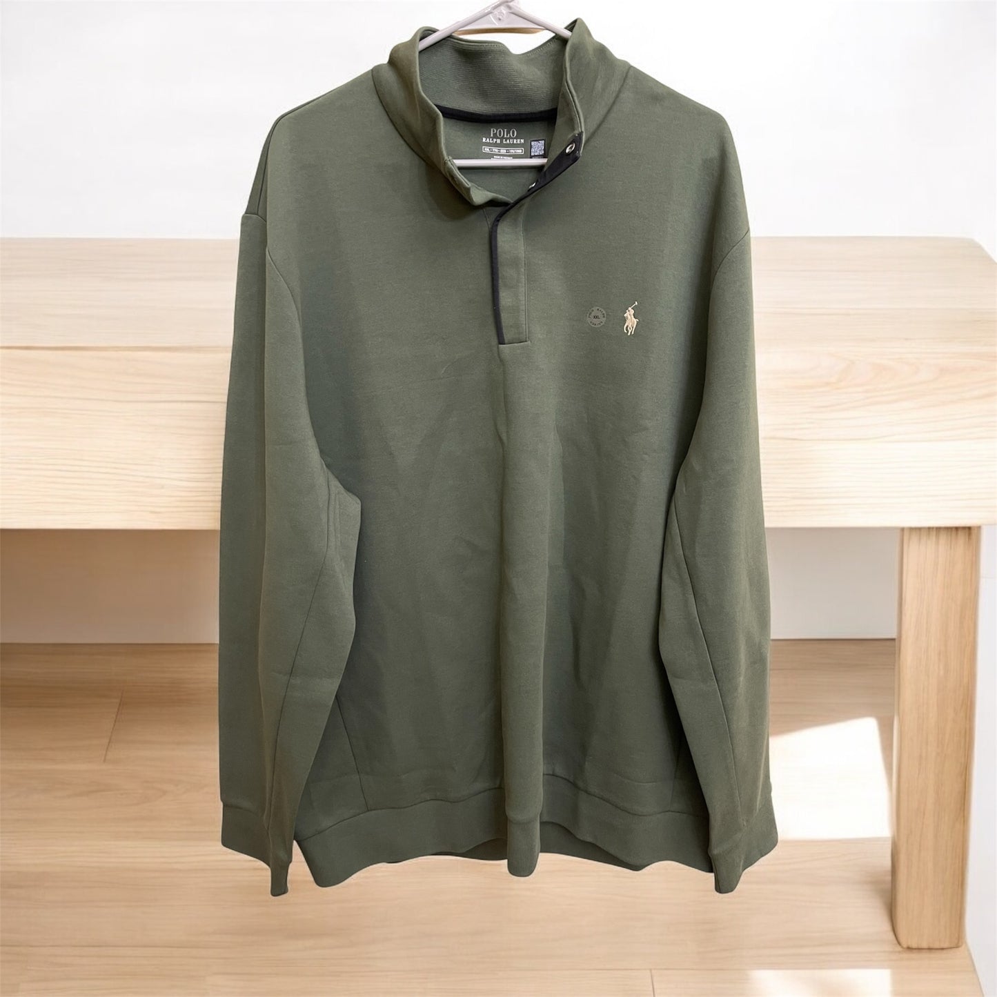 Ralph Lauren Luxury Button Quarter Pullover Olive-PO