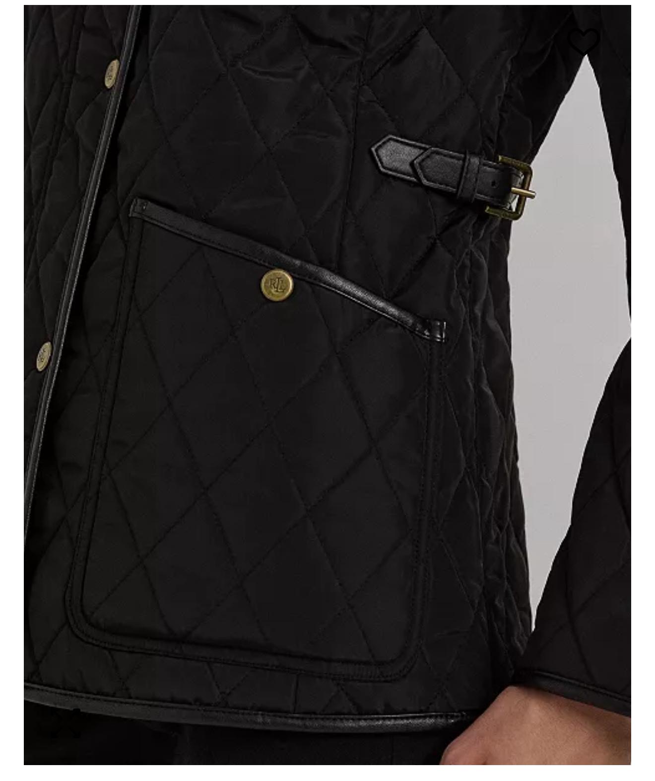 Lauren Ralph Lauren Women's Quilted Velboa Lined Coat in black