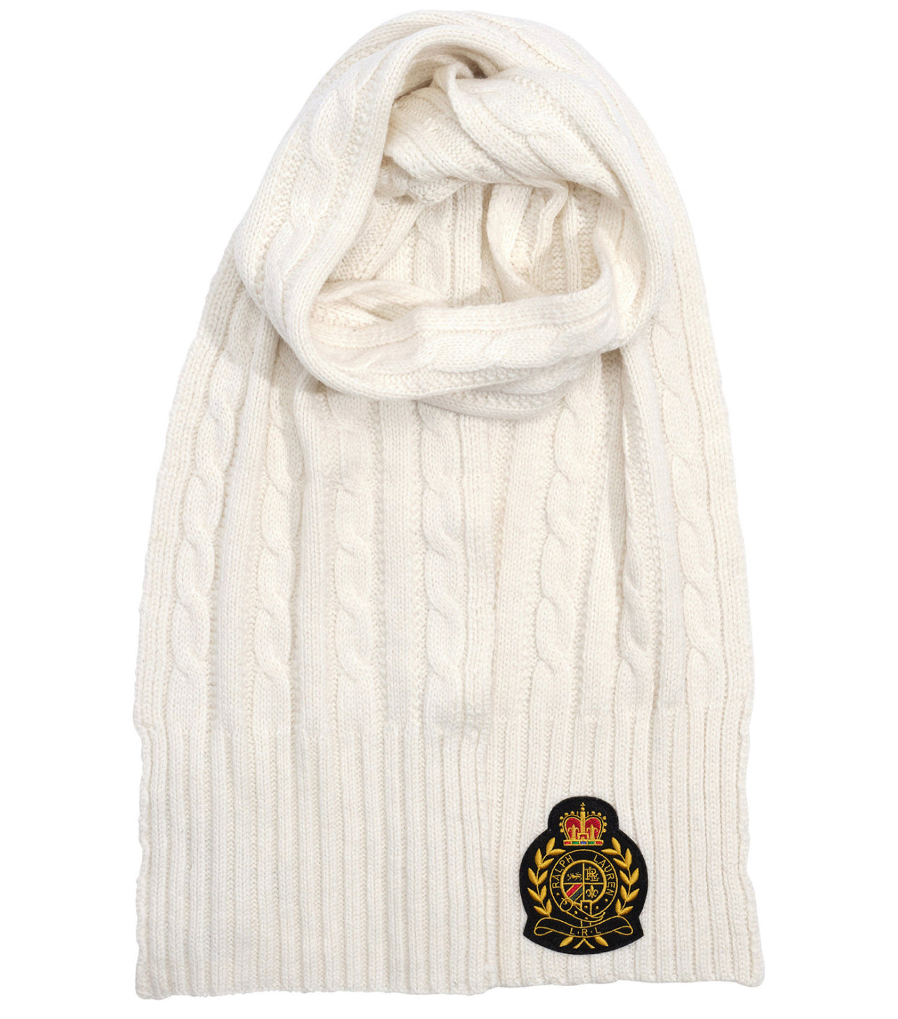 Ralph Lauren Cable Knit emblem Scarf