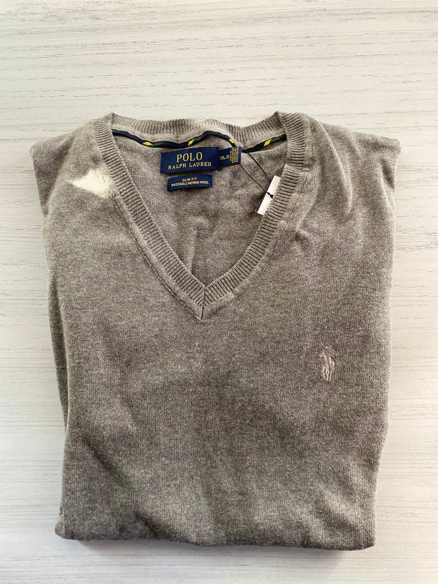 Ralph Lauren V-neck Sweater - Heather Grey