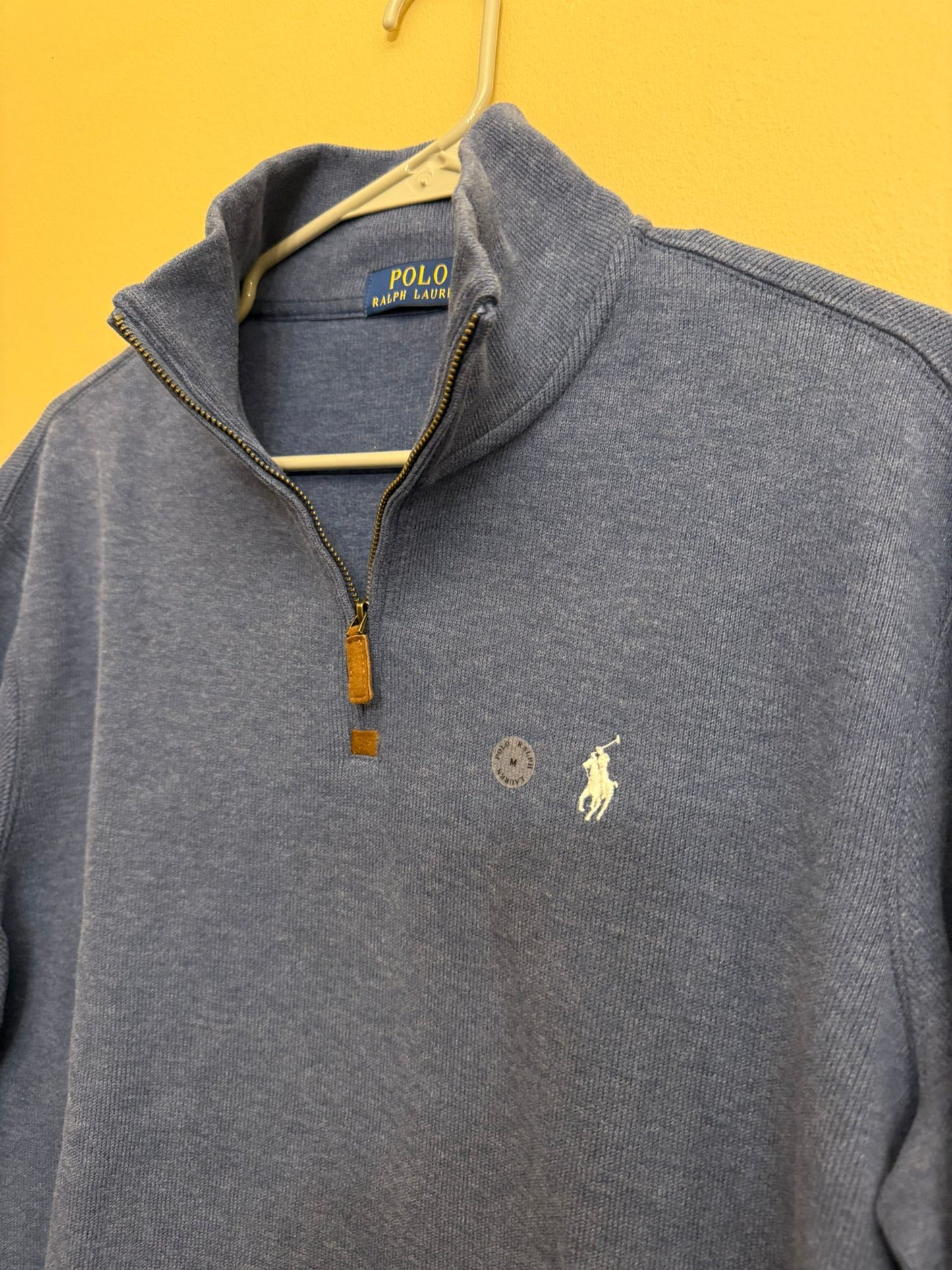 Ralph lauren ribbed quarter zip heather blue - PO