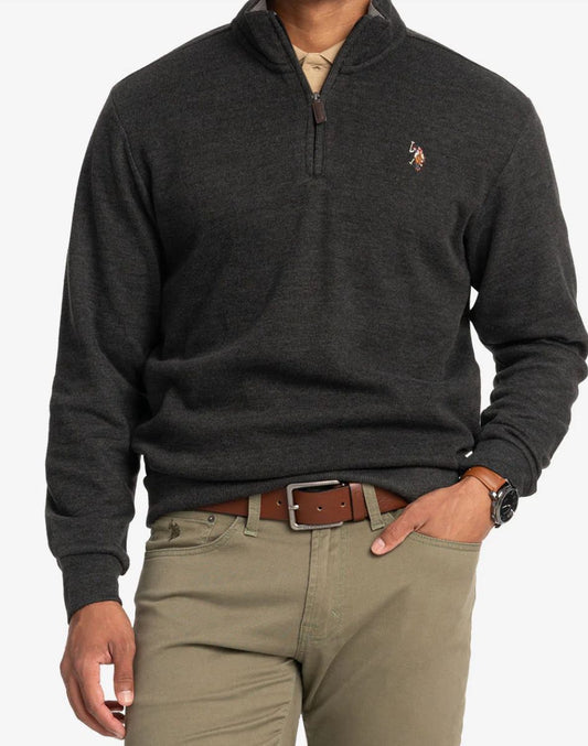 US Polo Quarter Zip Color black heather - PO