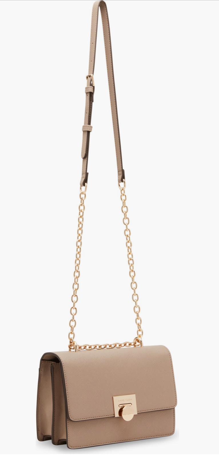 Anne klein chain flap convertible shoulder bag TRUFFLE-PO