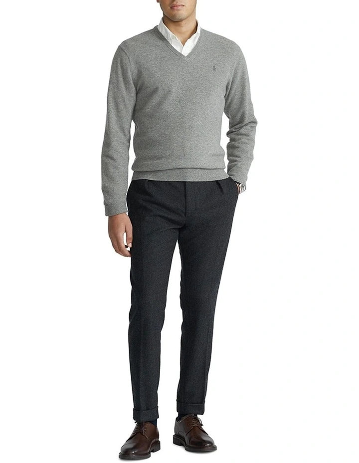 Ralph Lauren V-neck Sweater - Heather Grey